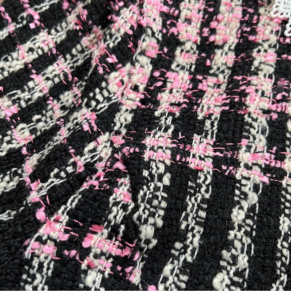 Pink & Black Tweed Short Sleeve Top - Picture 6 of 7